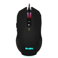 Мышь игровая SVEN RX-G955, оптическая, 600-4000 dpi, 7+1 кнопок, RGB, USB, черный